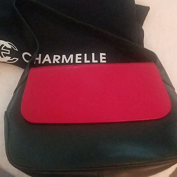 Charmelle Black Leather Handbag / Interchangeable - Picture 1 of 8